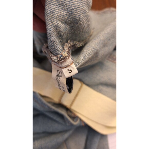 MONTHORIGIN Denim Overalls Women Jeans Blue Bib Distressed Small Baggy Gorpcore - Picture 5 of 10